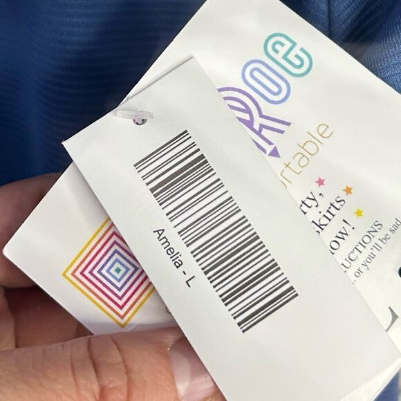 5 for $25🔥LuLaRoe Blue Pleated Dress Large- New With Tags - Picture 6 of 10